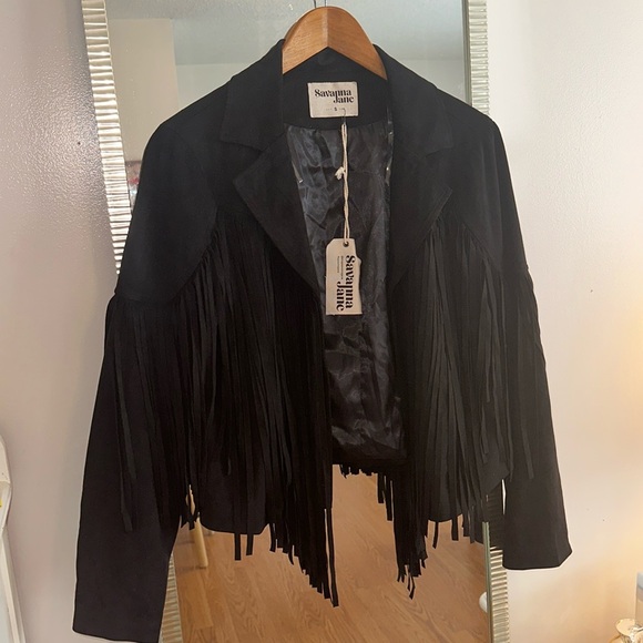 Savanna Jane Jackets & Blazers - Savanna Jane Fringe Jacket
